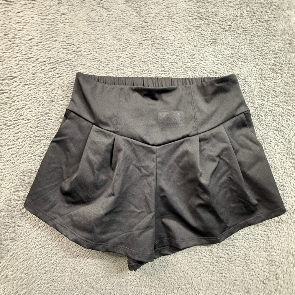 Tiger Friday Shorts Womens XS Black Good High Waist Pleated Stretch Dance